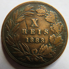 Load image into Gallery viewer, 1883 Portugal 10 Reis Coin
