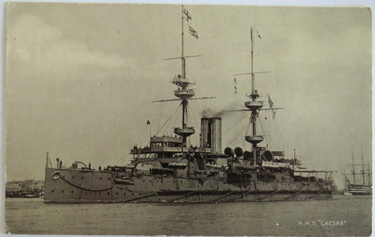 Vintage Warship Postcard of The H.M.S. "Caesar"