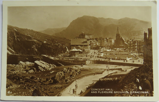 Vintage Postcard of the Concert Hall and Pleasure Grounds, Ilfracombe, 1933