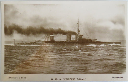 Vintage Warship Postcard of The H.M.S. "Princess Royal"