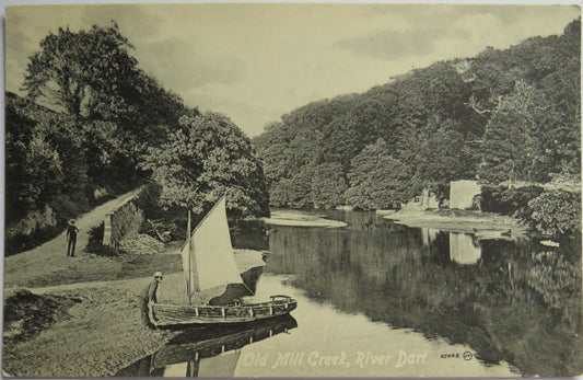Vintage Postcard of Old Mill Creek, River Dart