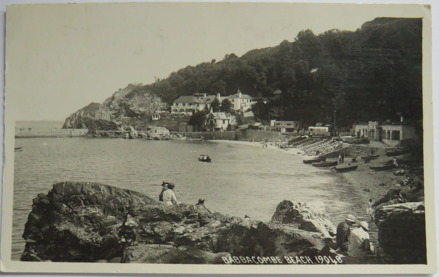 Vintage Postcard of Babbacombe Beach, 1958