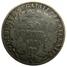 Load image into Gallery viewer, 1895 France Silver 50 Centimes Coin
