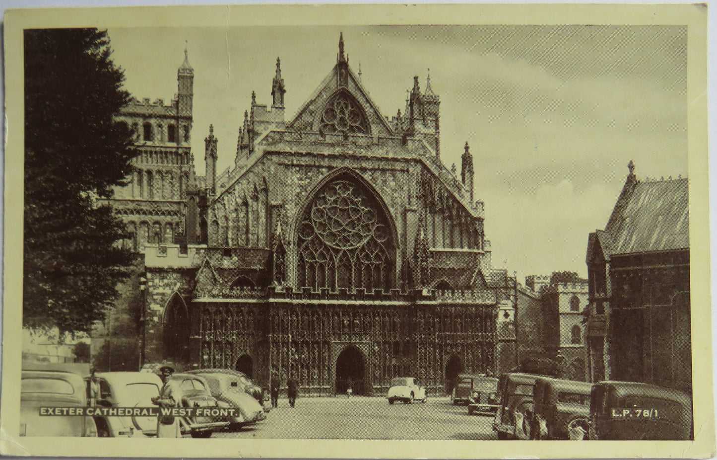 Vintage Postcard of Exeter Cathedral, West Front