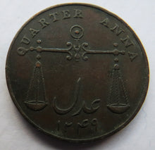 Load image into Gallery viewer, 1833 India-British Bombay Presidency 1/4 Quarter Anna Coin
