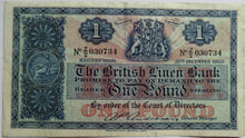 Load image into Gallery viewer, 1955 The British Linen Bank £1 One Pound Banknote
