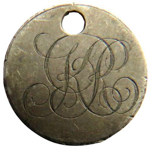 Antique India Silver 2 Annas Coin Made Into Love Token / Pendant