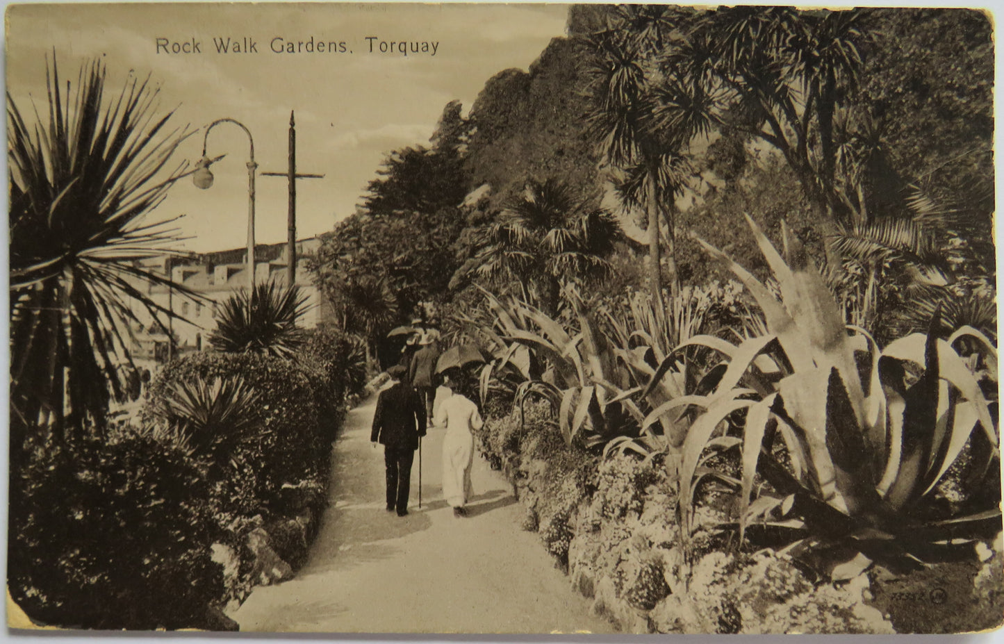 Vintage Postcard of Rock Walk Gardens, Toquay, Devon, 1919