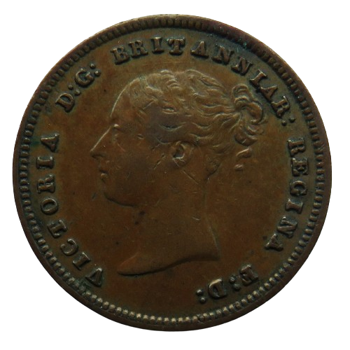 1843 Queen Victoria Half Farthing Coin Great Britain