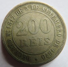 Load image into Gallery viewer, 1877 Brazil 200 Reis Coin
