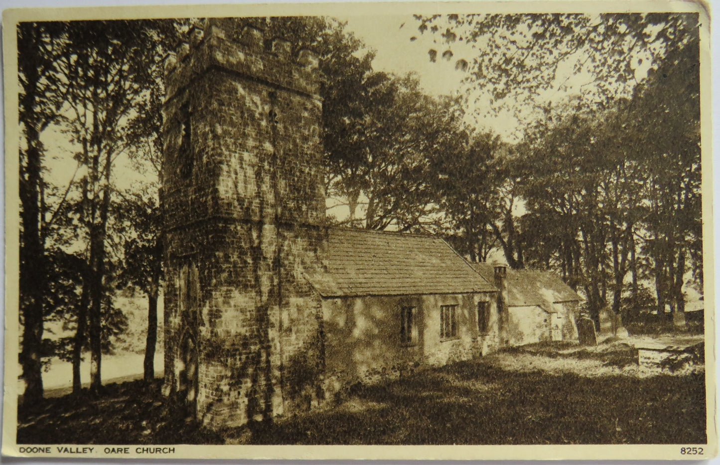 Vintage Postcard of Doone Valley, Oare Church, 1961