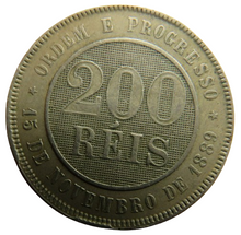 Load image into Gallery viewer, 1895 Brazil 200 Reis Coin
