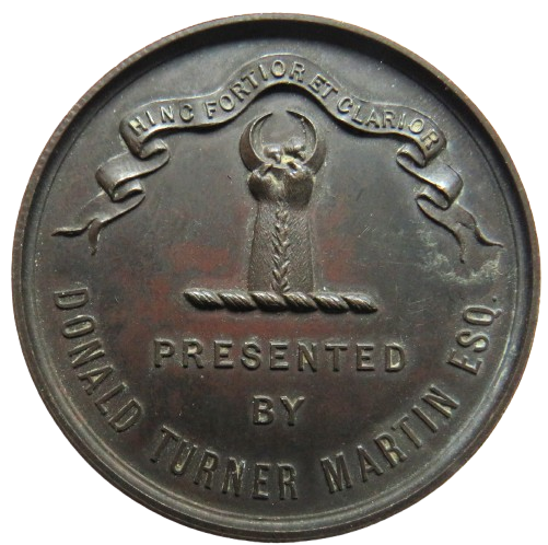 Antique Bronze Medal Presented By Donald Turner Martin Esq