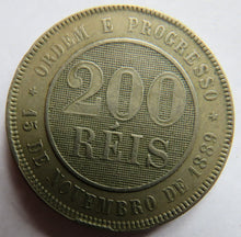 Load image into Gallery viewer, 1895 Brazil 200 Reis Coin
