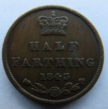 Load image into Gallery viewer, 1843 Queen Victoria Half Farthing Coin Great Britain
