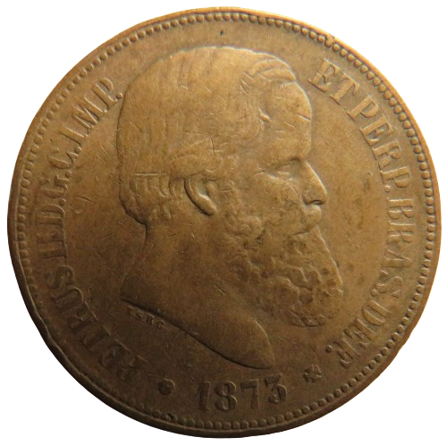 1873 Brazil 40 Reis Coin