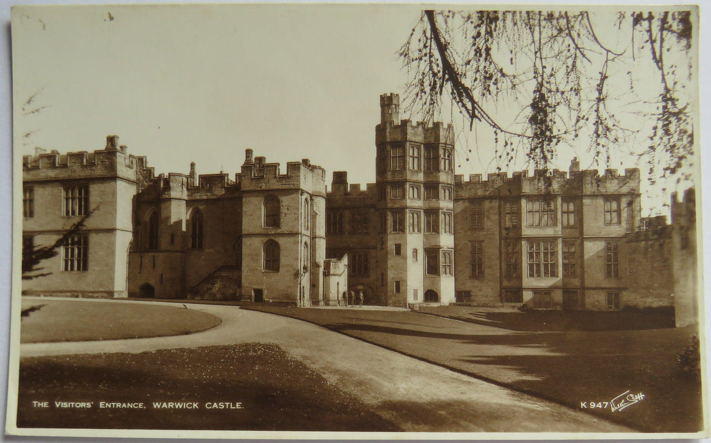 Vintage Postcard of The Visitors Entrance, Warwick Castle
