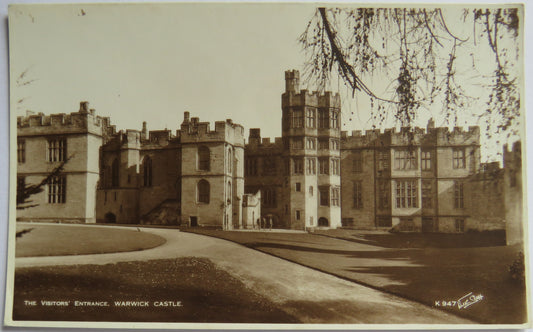 Vintage Postcard of The Visitors Entrance, Warwick Castle