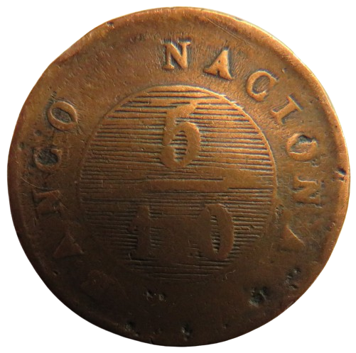 1828 Argentina Buenos Aires 5/10 Real Coin