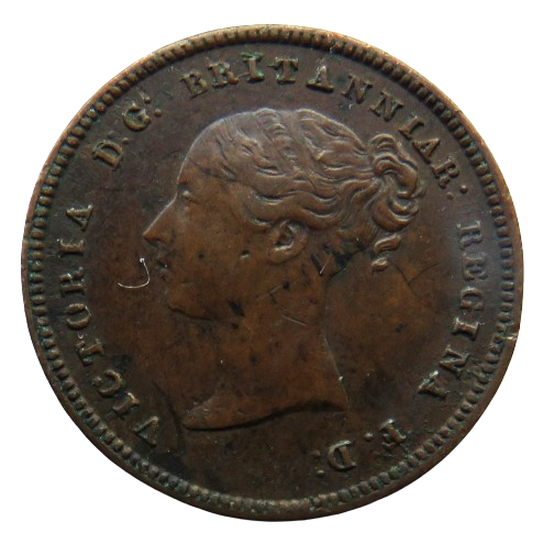 1844 Queen Victoria Half Farthing Coin Great Britain