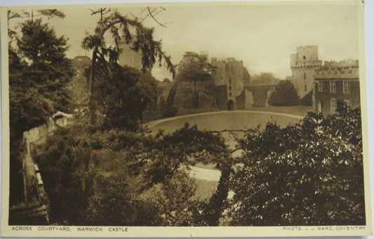 Vintage Postcard of Across Courtyard, Warwick Castle