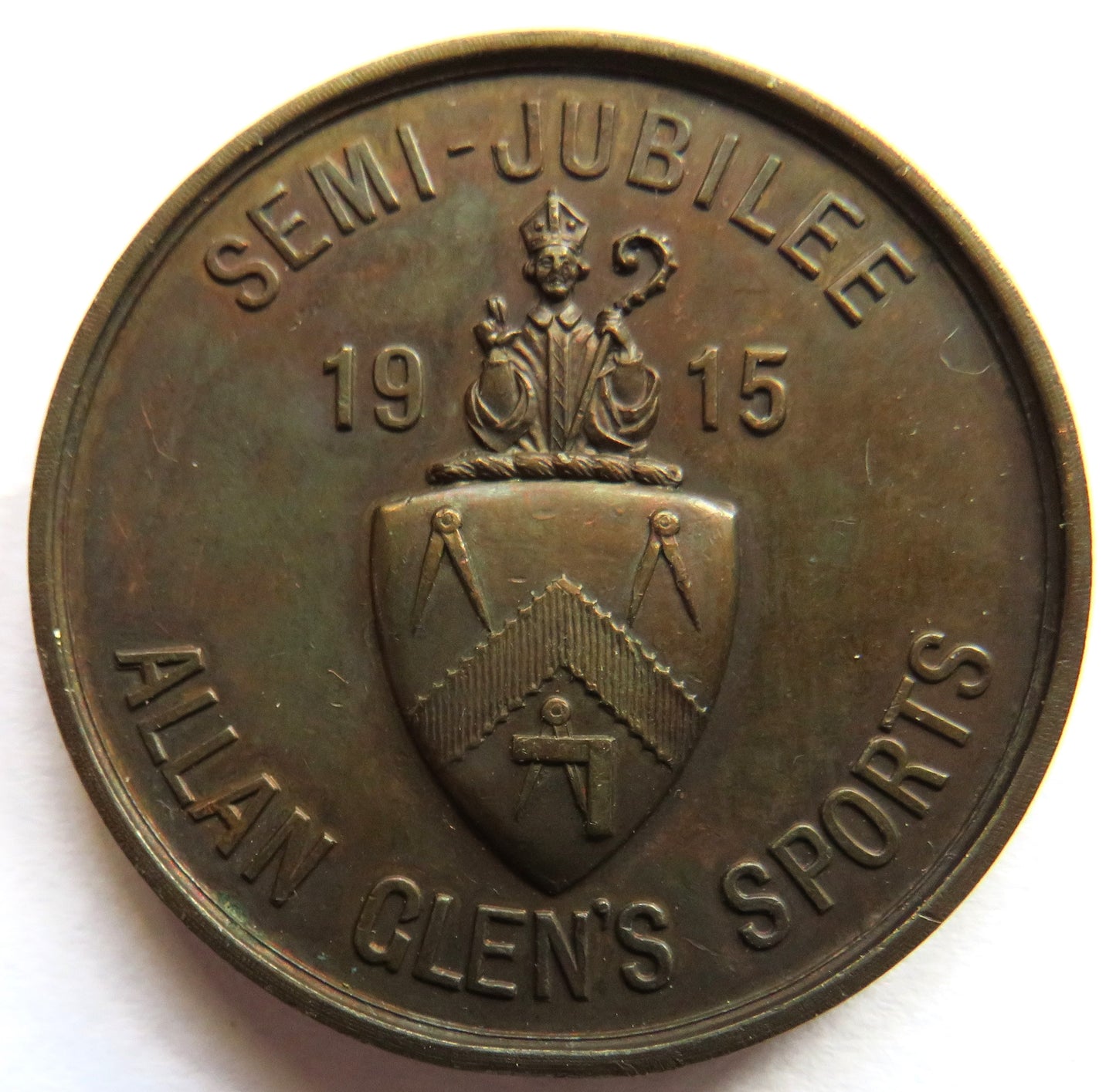 1915 Semi-Jubilee Allan Glen's Sports Medal Glasgow - Masonic
