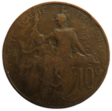 Load image into Gallery viewer, 1898 France 10 Centimes Coin
