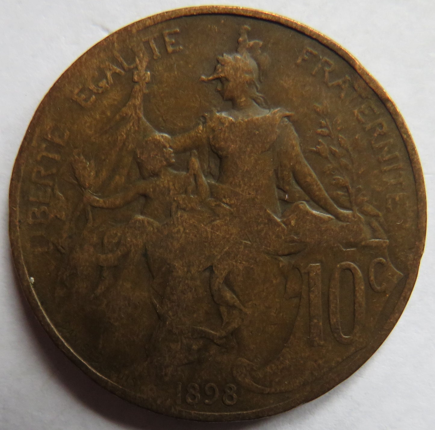 1898 France 10 Centimes Coin