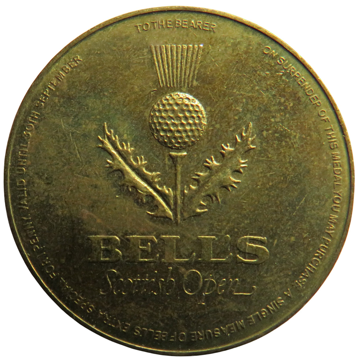 Token Bells Vintage Bell's Scottish Open Token / Medal – J.W.B Coins & Collectables