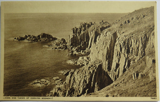 Vintage Postcard of Lands End (Gems of Cornish Scenery)