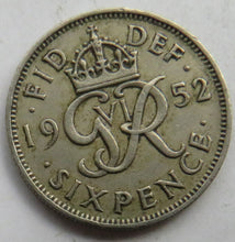 Load image into Gallery viewer, 1952 King George VI Sixpence Coin Scarce Date - Great Britain
