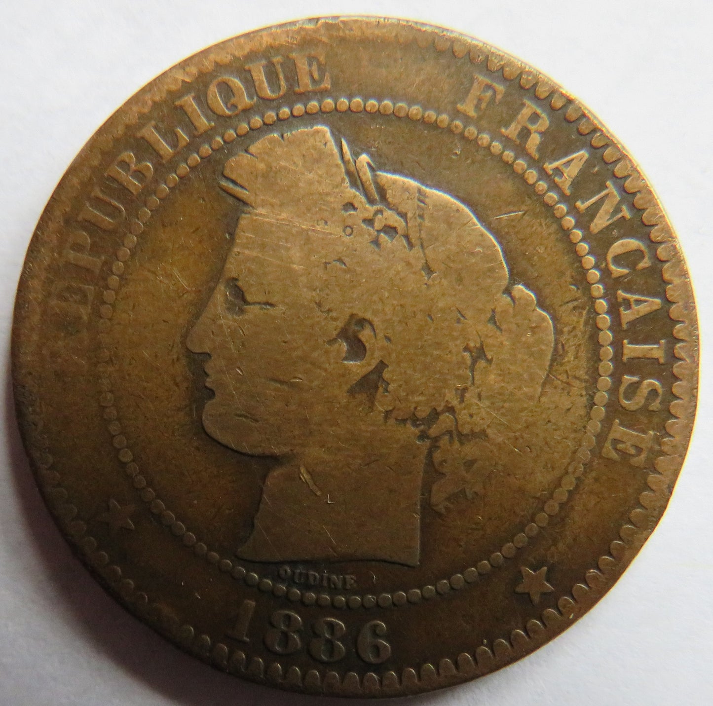1886-A France 10 Centimes Coin