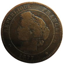 Load image into Gallery viewer, 1877-K France 10 Centimes Coin
