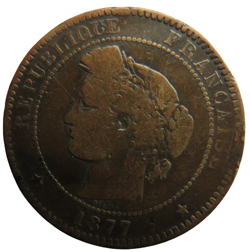 1877-K France 10 Centimes Coin