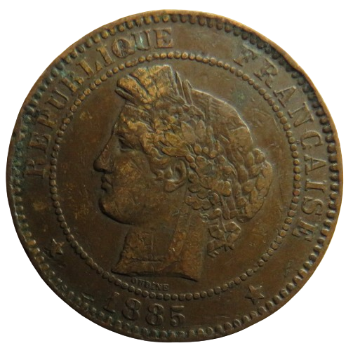 1885-A France 10 Centimes Coin