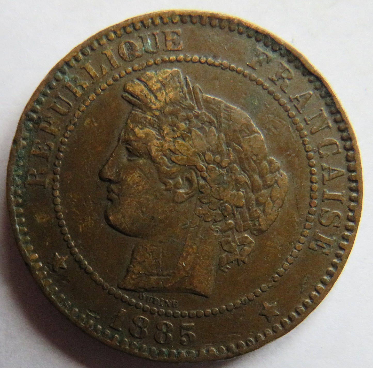 1885-A France 10 Centimes Coin