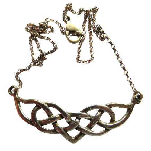Stylish Ladies Sterling Silver Necklace In The Celtic Style