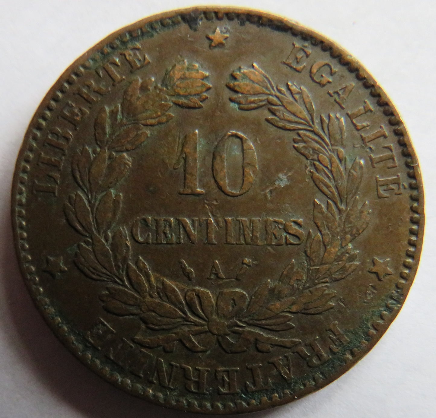 1885-A France 10 Centimes Coin