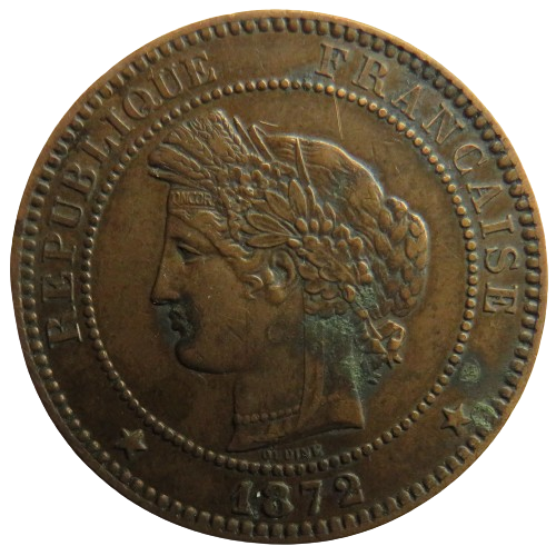 1872-A France 10 Centimes Coin