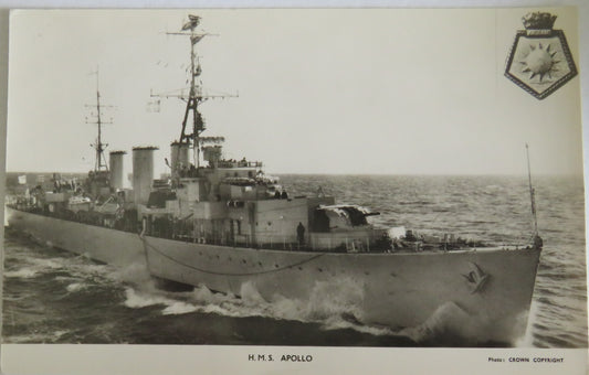 Vintage Warship Postcard of H.M.S. Apollo