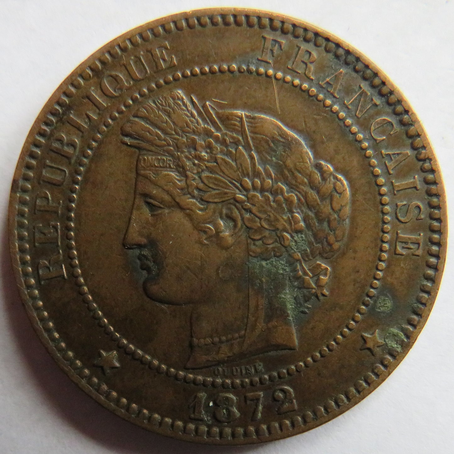 1872-A France 10 Centimes Coin