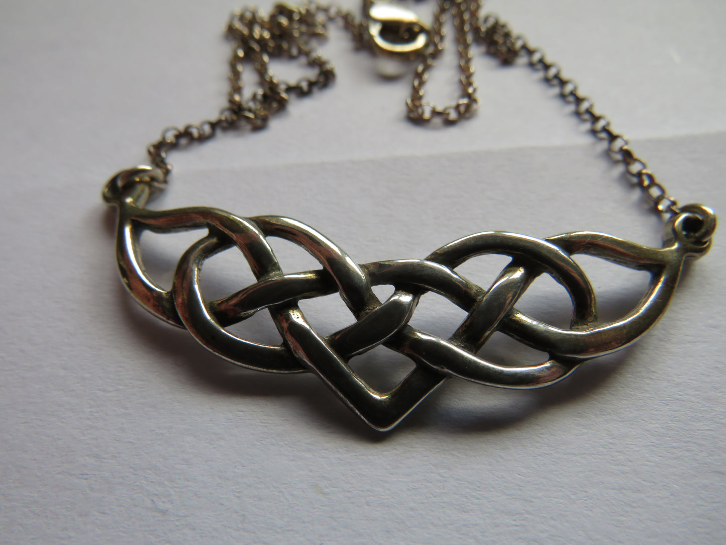 Stylish Ladies Sterling Silver Necklace In The Celtic Style