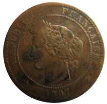 Load image into Gallery viewer, 1897-A France 10 Centimes Coin
