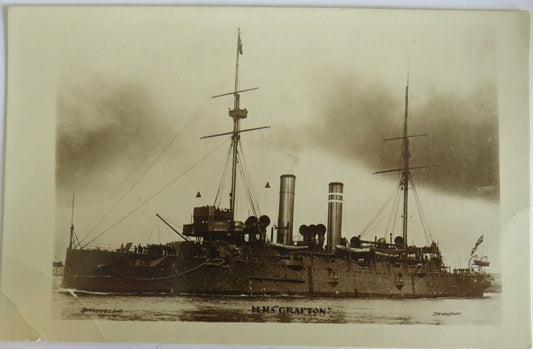 Vintage Warship Postcard of H.M.S. Grafton