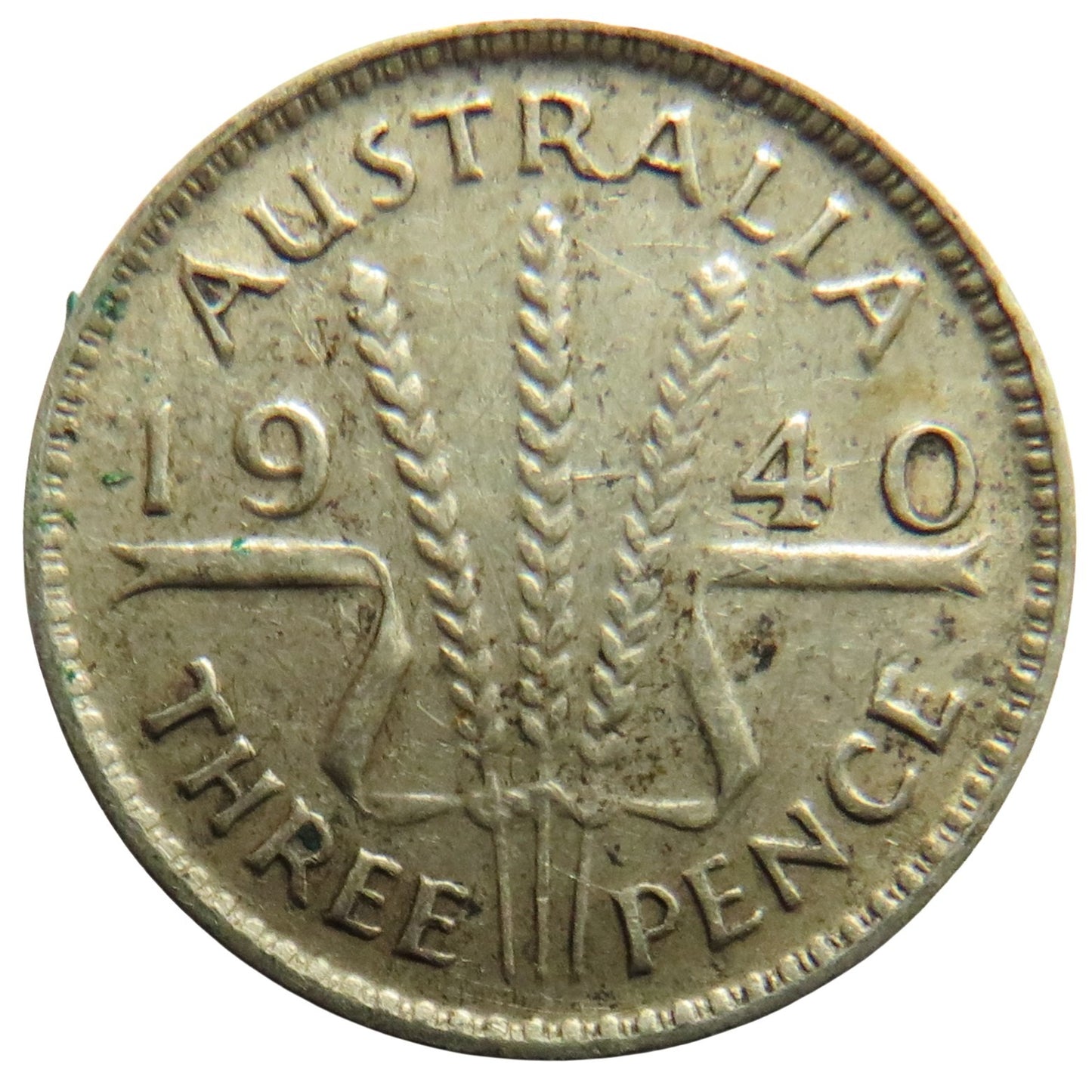 1940 King George VI Australia Silver Threepence Coin