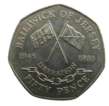 Load image into Gallery viewer, 1945-1985 Bailiwick of Jersey Fifty Pence Coin - Liberation
