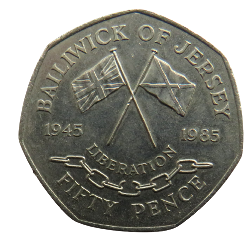 1945-1985 Bailiwick of Jersey Fifty Pence Coin - Liberation