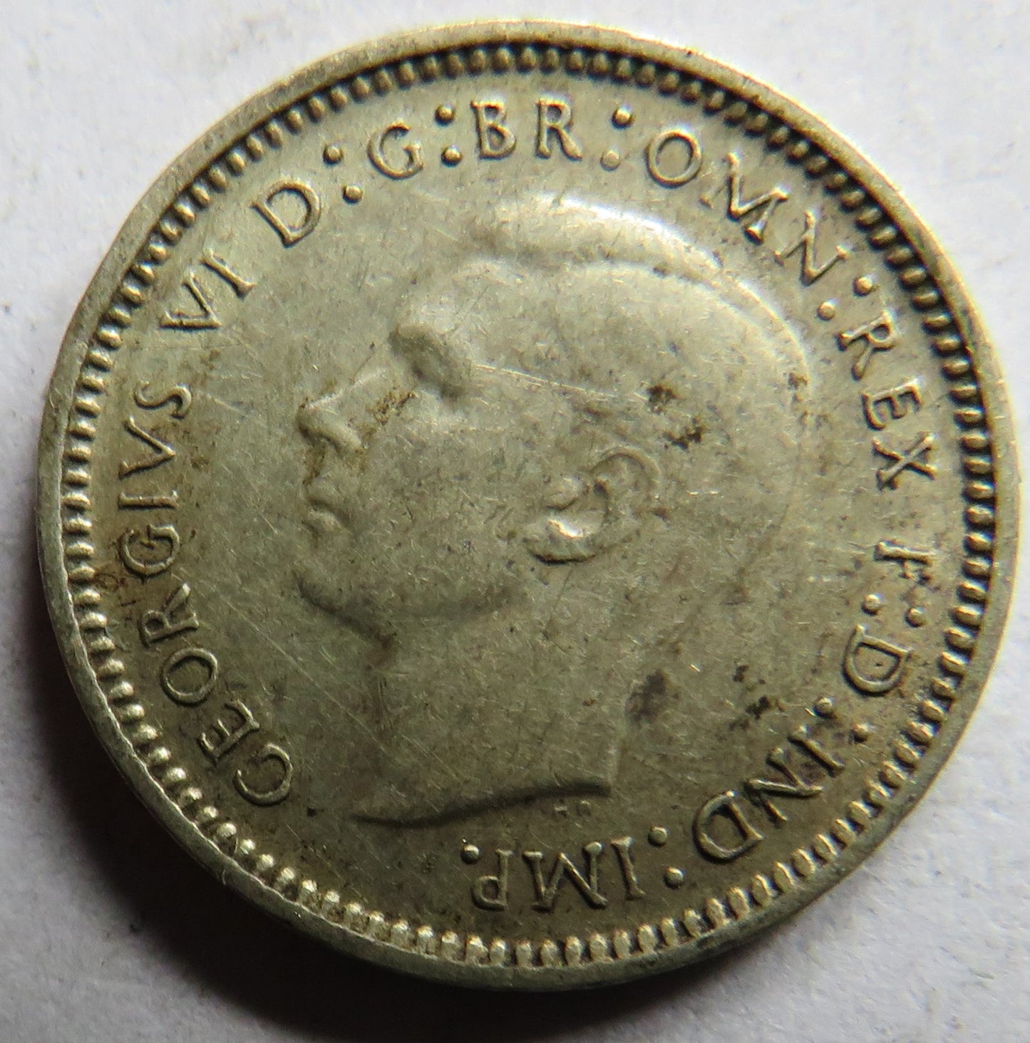1940 King George VI Australia Silver Threepence Coin