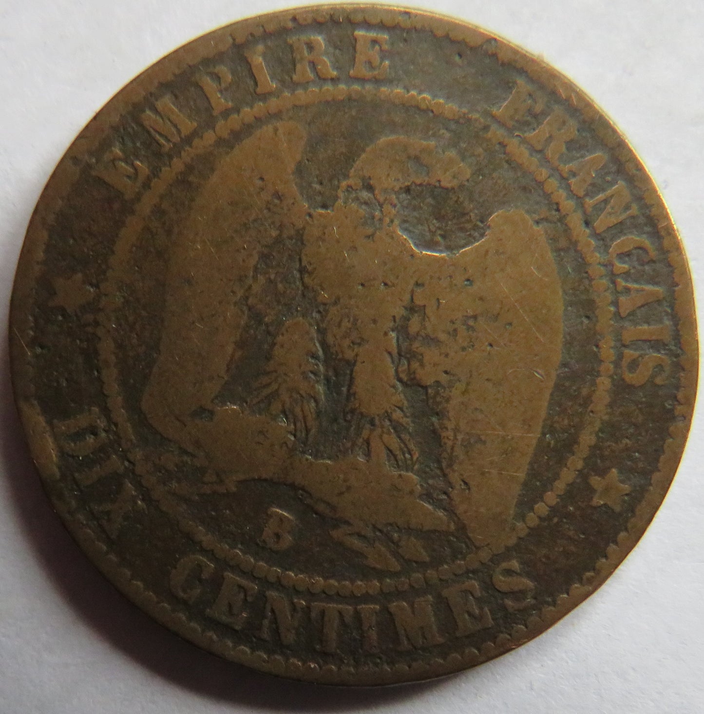 1856-B France Napoleon III 10 Centimes Coin