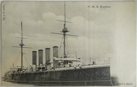 Vintage Ship Postcard of HMS / H.M.S. Eurylous